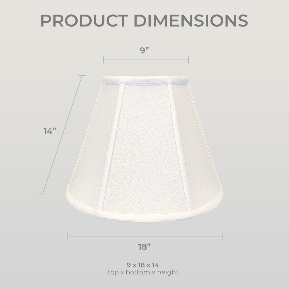 Royal Designs Deep Empire Bell Lamp Shade, White, 9x18x14, Set of 2