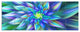 Huge Light Blue Fractal Flower, Floral Canvas Art Print, 70"x28", 6 Panels