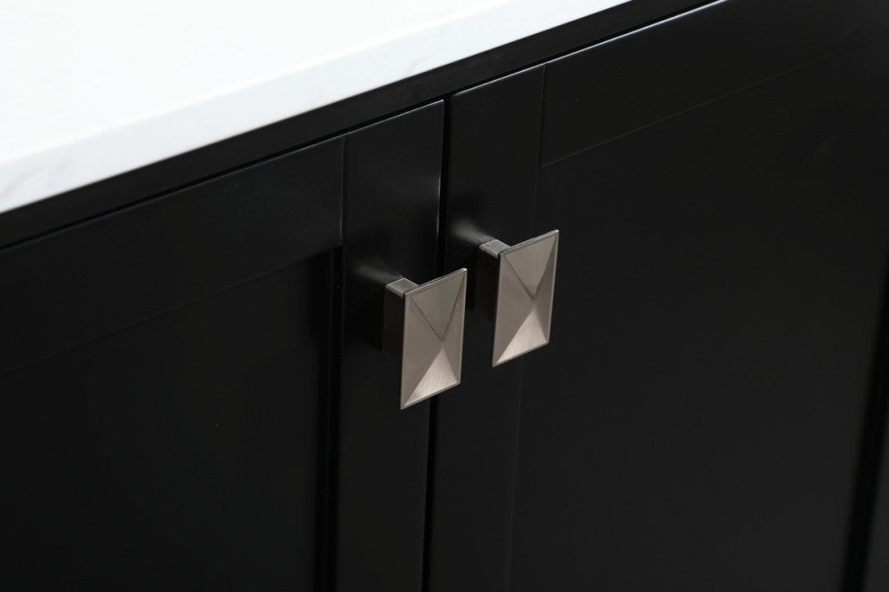 Iris Single Bathroom Vanity, Black, 30", With Backsplash