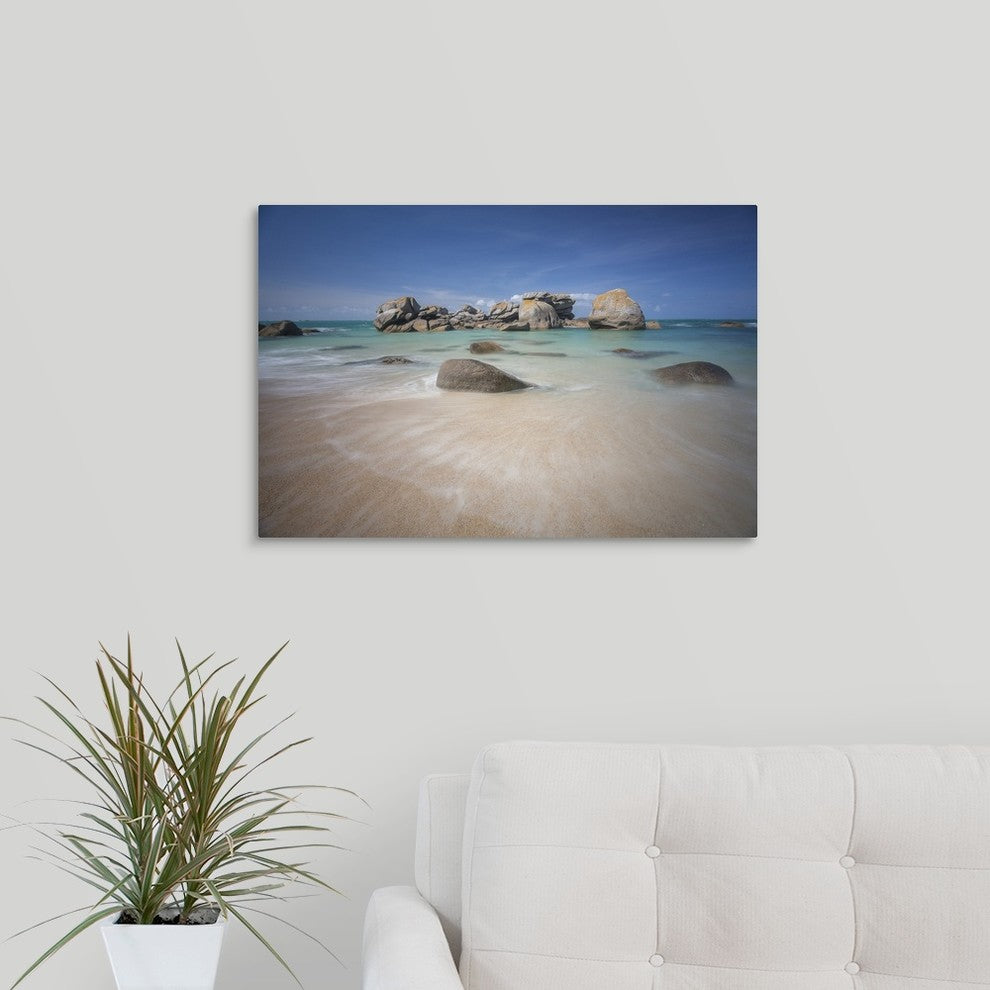 "Brignogan beach in Bretagne" Wrapped Canvas Art Print, 24"x16"x1.5"