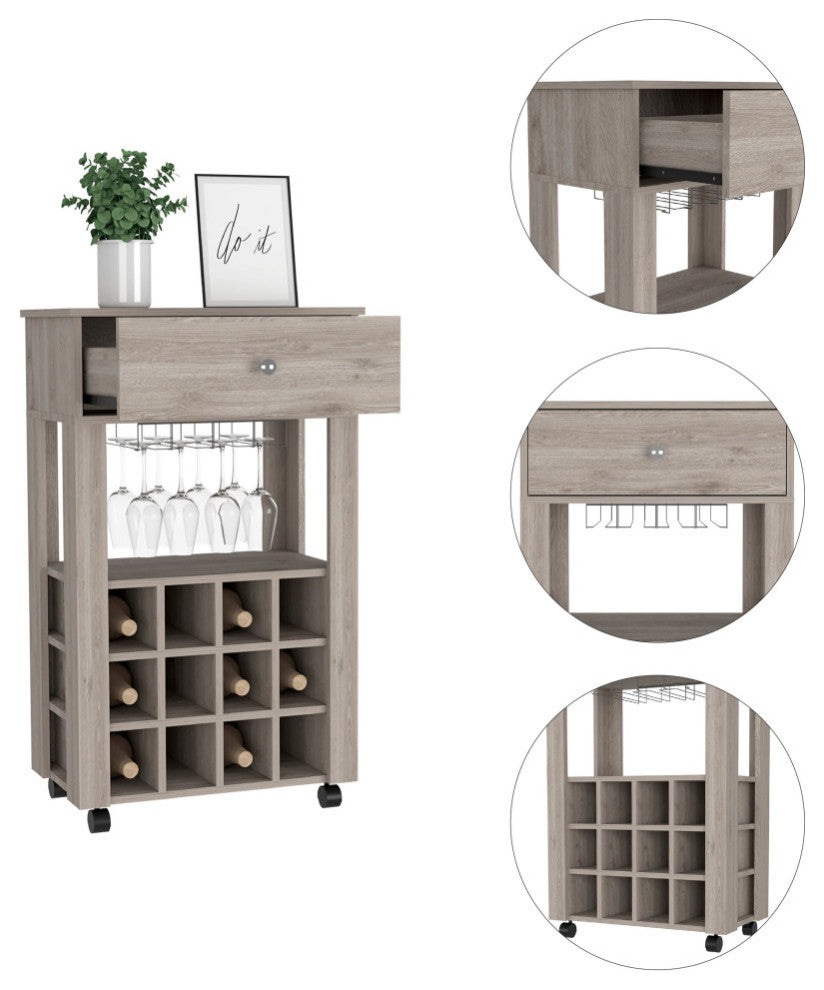 Ace Bar Cart, Light Gray