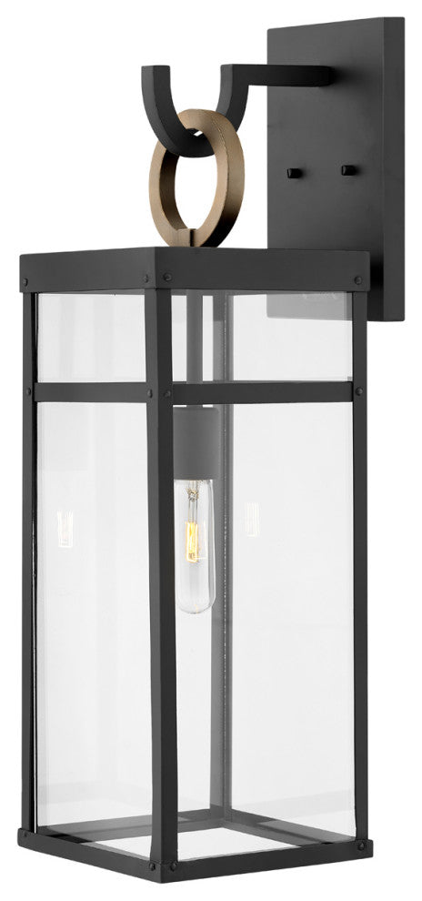 Hinkley Porter Large Wall Mount Lantern, Black