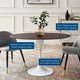 48" Dining Table, Oval, White Walnut, Metal, Modern, Bistro Hospitality