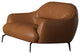 Leather Upholstered Loveseat, Cognac Finish