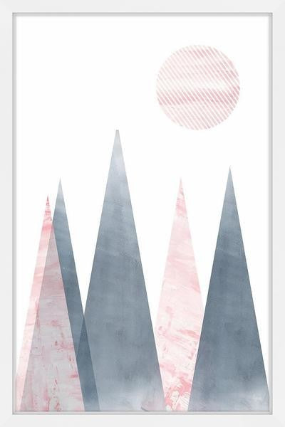 "Striped Moon" Framed Painting Print, 16"x24"