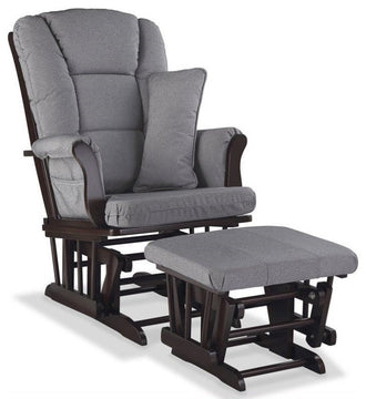 Stork Craft Tuscany Custom Glider and Ottoman in Espresso and Slate Gray