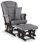 Stork Craft Tuscany Custom Glider and Ottoman in Espresso and Slate Gray