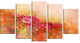 Beautiful Little Flowers in Spring, Floral Canvas Artwork, 60"x32", 5 Panels