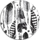 Hand Drawn Feathers, Round Metal Wall Art, 11"