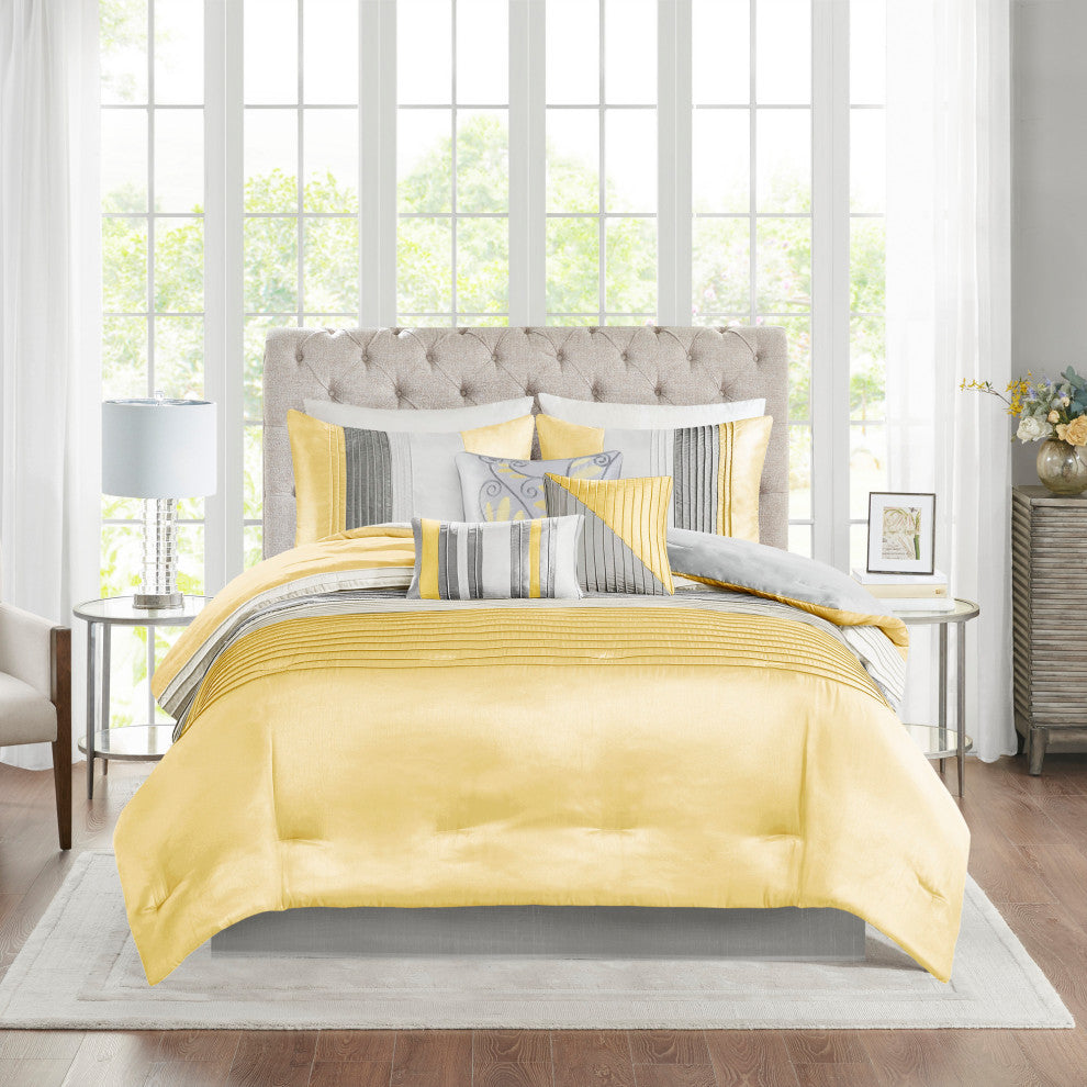 Madison Park Amherst 7 Piece Comforter Set, Yellow