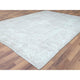 Hand Knotted, Ivory, Vintage Persian Kerman, Worn Wool Oriental Rug 9'6" x 12'5"