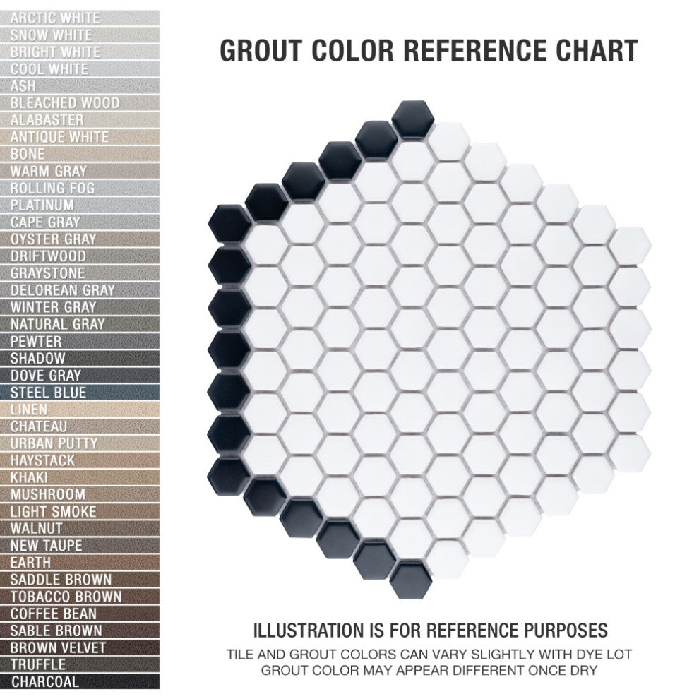 Metro 1" Geo Hex Porcelain Floor and Wall Tile Sample
