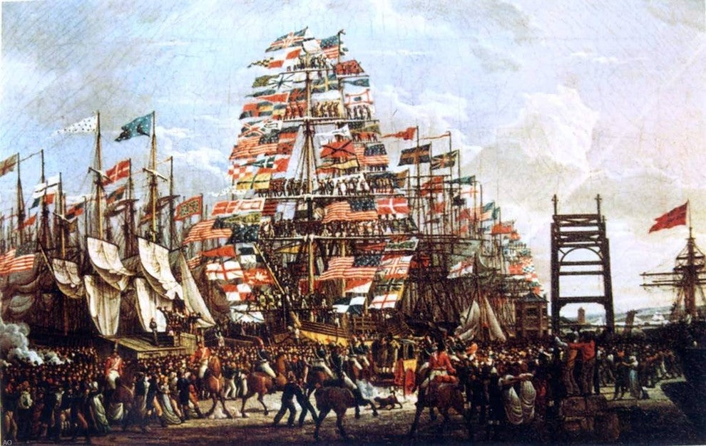 Robert Salmon Visit of the Prince of Wales to Liverpool Wrapped Canvas, 18"x27"