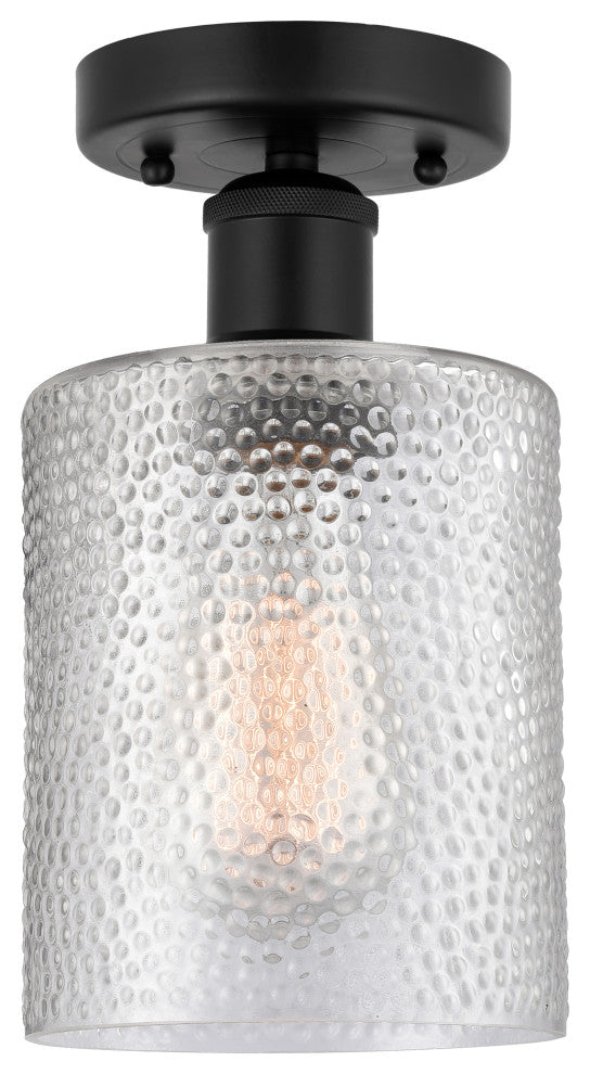 Innovations 616-1F-BK-G112 1 Light 5" Semi-Flush Mount, Matte Black