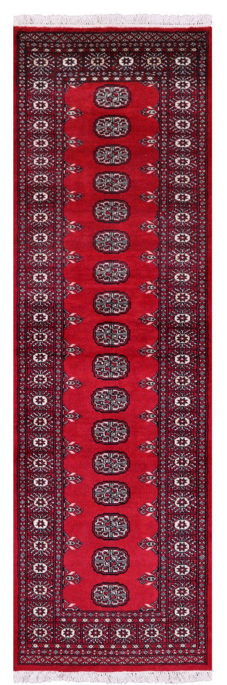 Runner Silky Bokhara Handmade Wool Rug 2' 6" X 8' 2" - Q13776