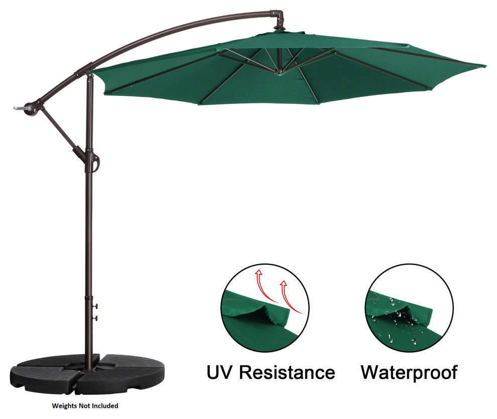Villacera 10'' Patio Umbrella With 8 Steel Ribs Aluminum Pole Vertical Tilt Green
