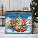 Vintage Christmas Santa Wooden Wall Art, Oversized 48x36