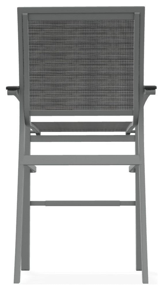 Bazza Sling Bar Height Stackable Outdoor Stool, Destiny Steel/Graphite