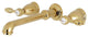 Kingston Brass Two-Handle Wall Mount Tub Faucet, Polished Brass