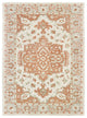 9" x 12" Orange and Ivory Medallion Area Rug