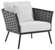Stance Outdoor Patio Aluminum Armchair Gray White