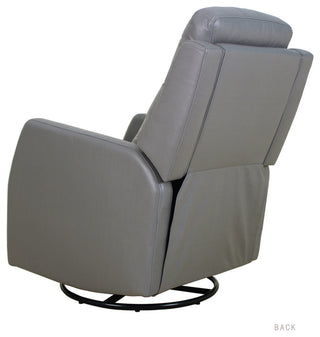Upholstered Swivel Recliner With Tufted Back, Gray