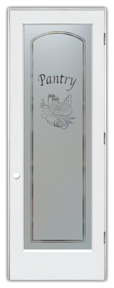 Pantry Door - Bread Basket - Primed - 28" x 80" - Knob on Left - Pull Open
