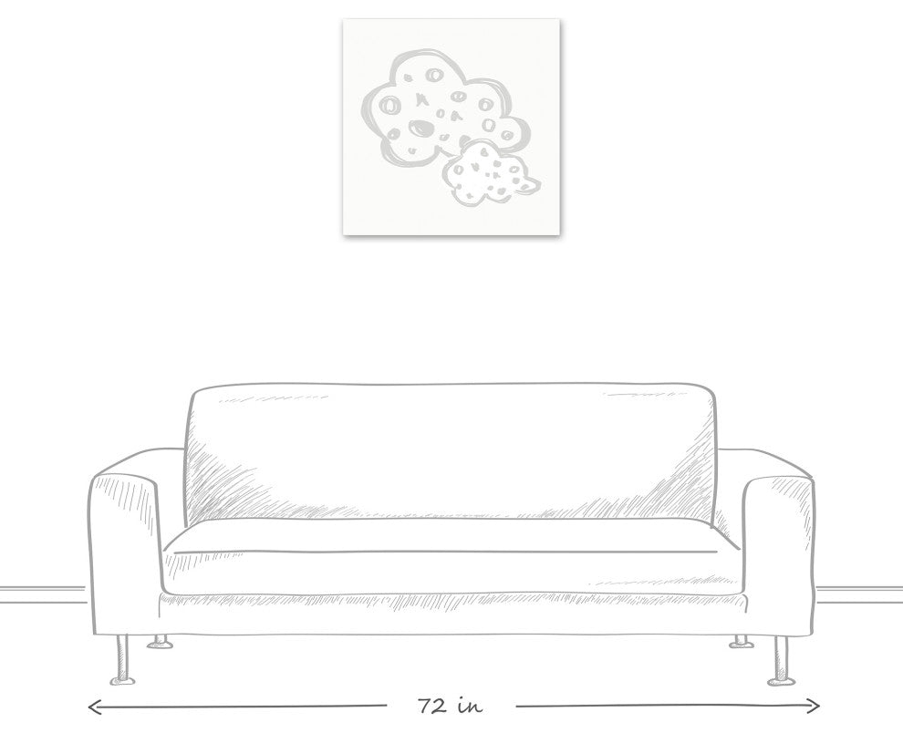 Double Clouds Light Grey 24x24 Canvas Wall Art