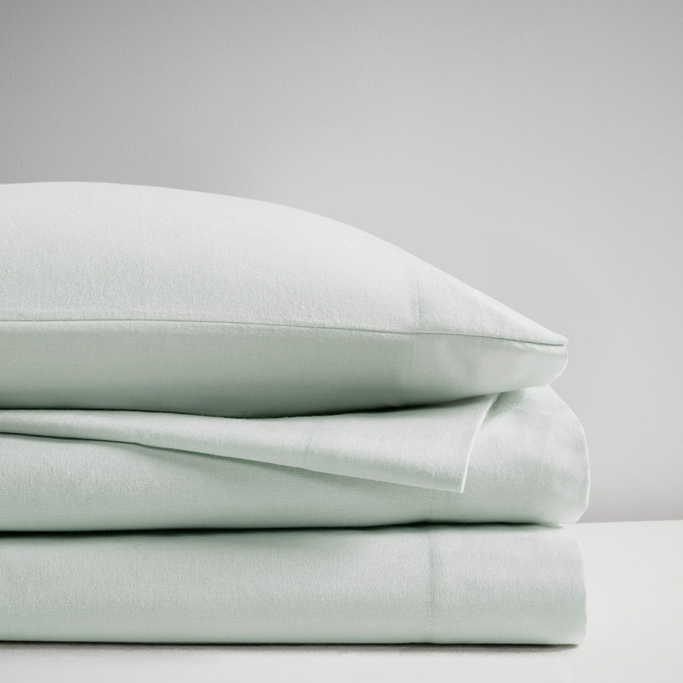 Beautyrest Oversized Flannel 4 Piece Sheet Set, Seafoam Solid