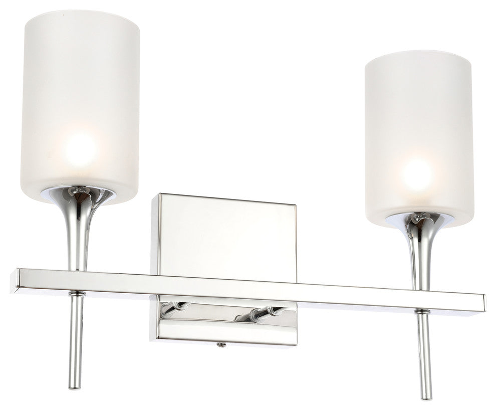 Chelsea 2-Light Bath, Sand Blasted Cylinder Glass, LED G9