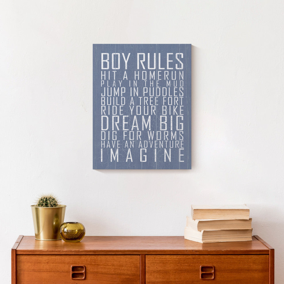 Boy Rules 11x14 Canvas Wall Art