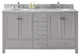Caroline Avenue 60" Double  Cashmere Grey  with Polished Chrome Faucet