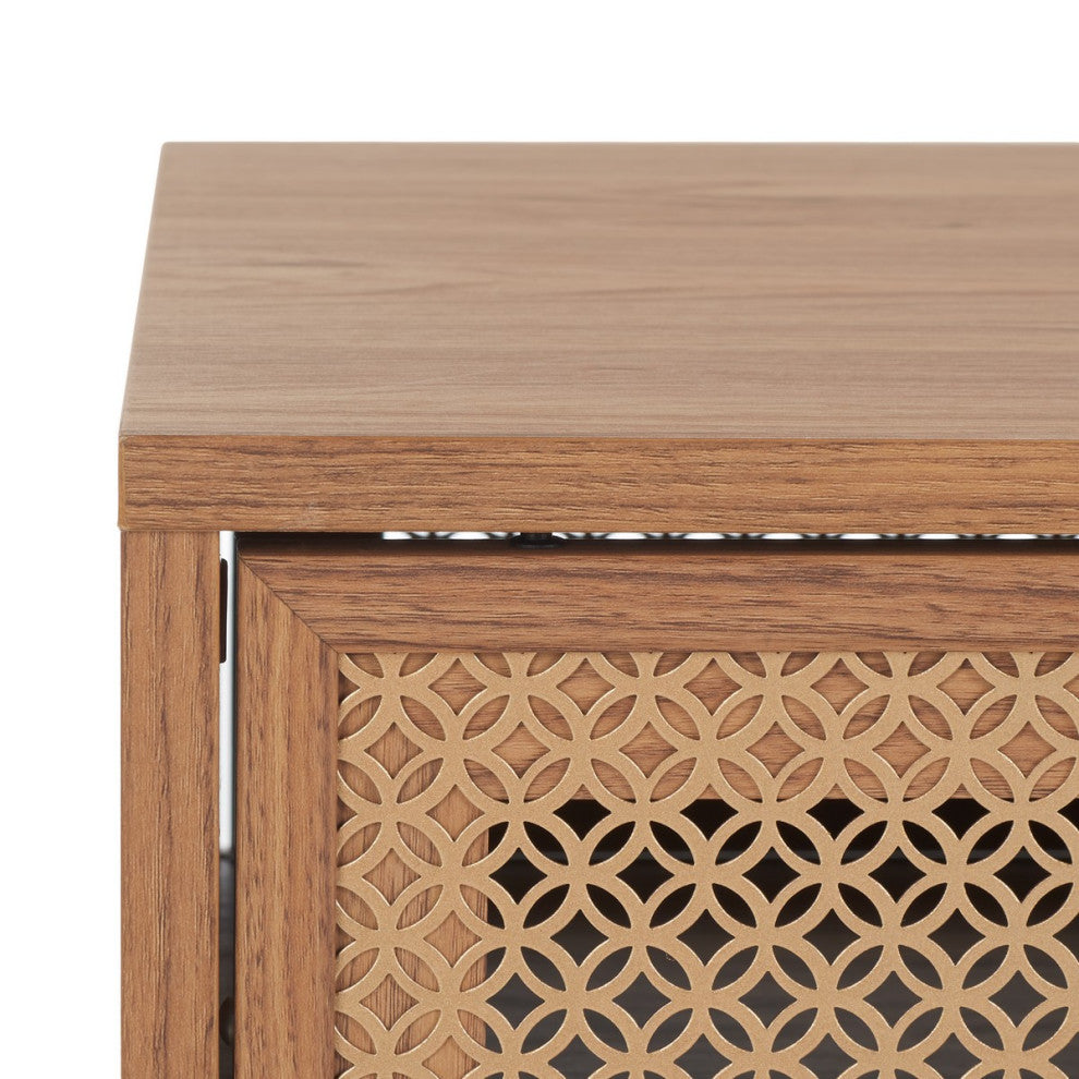 Safavieh Ceu 2 Door Coffee Table, Oak/Gold