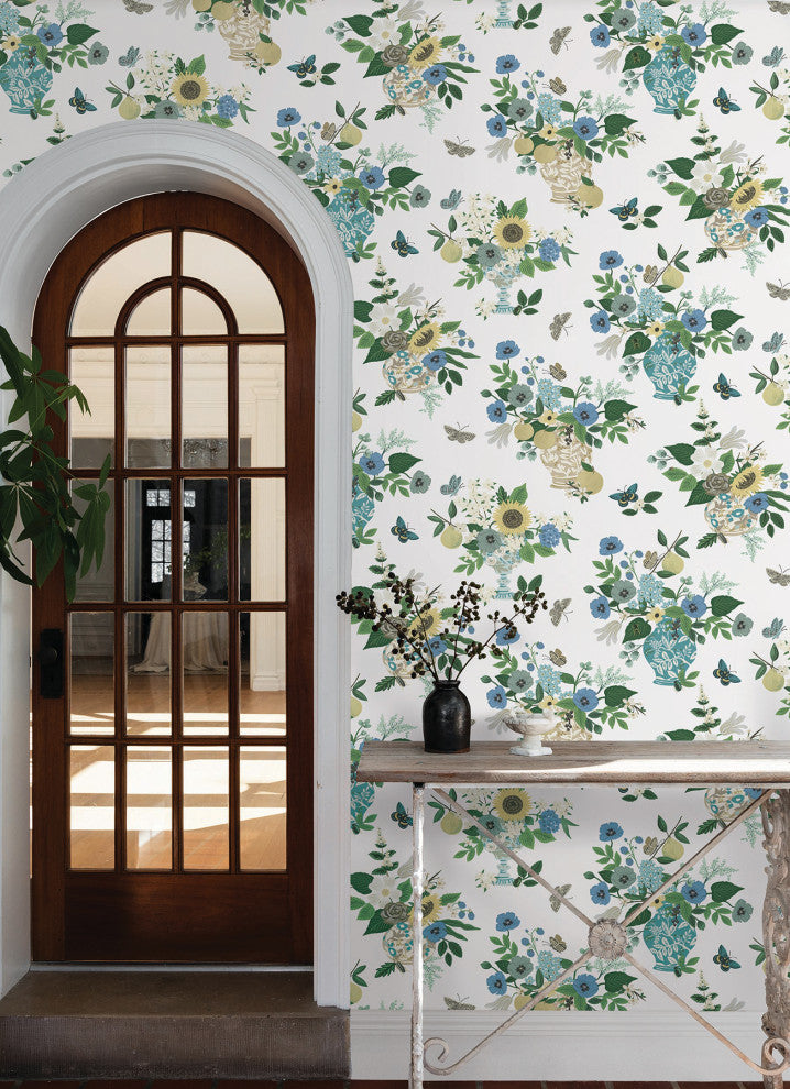 Flower Studies Blue Wallpaper