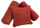Double-Corded Solid Microsuede Throw Pillows, Set of 3, Cardinal Red
