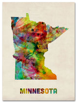 'Minnesota Map' Canvas Art by Michael Tompsett