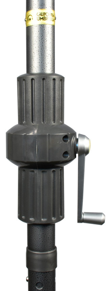 11' Grey Collar Tilt Crank Aluminum Umbrella, Pacifica, Brick