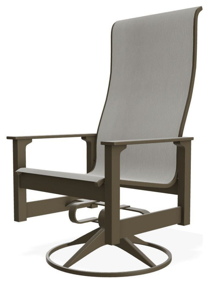 Leeward Sling Outdoor Swivel Rocker, Augustine Oyster/Beachwood