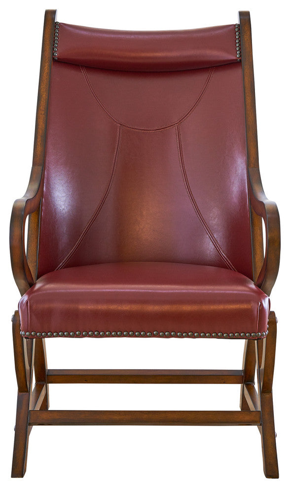 Odessa Chair and Ottoman Set, Cherry