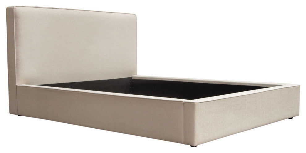 Cloud 43" Low Profile Queen Bed, Sand Fabric
