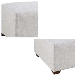 INK+IVY Molly Modular Corner Chair, Linen, Silver Grey, Ottoman