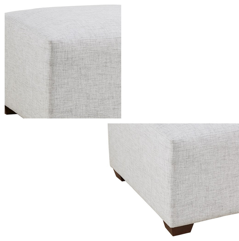 INK+IVY Molly Modular Corner Chair, Linen, Silver Grey, Ottoman