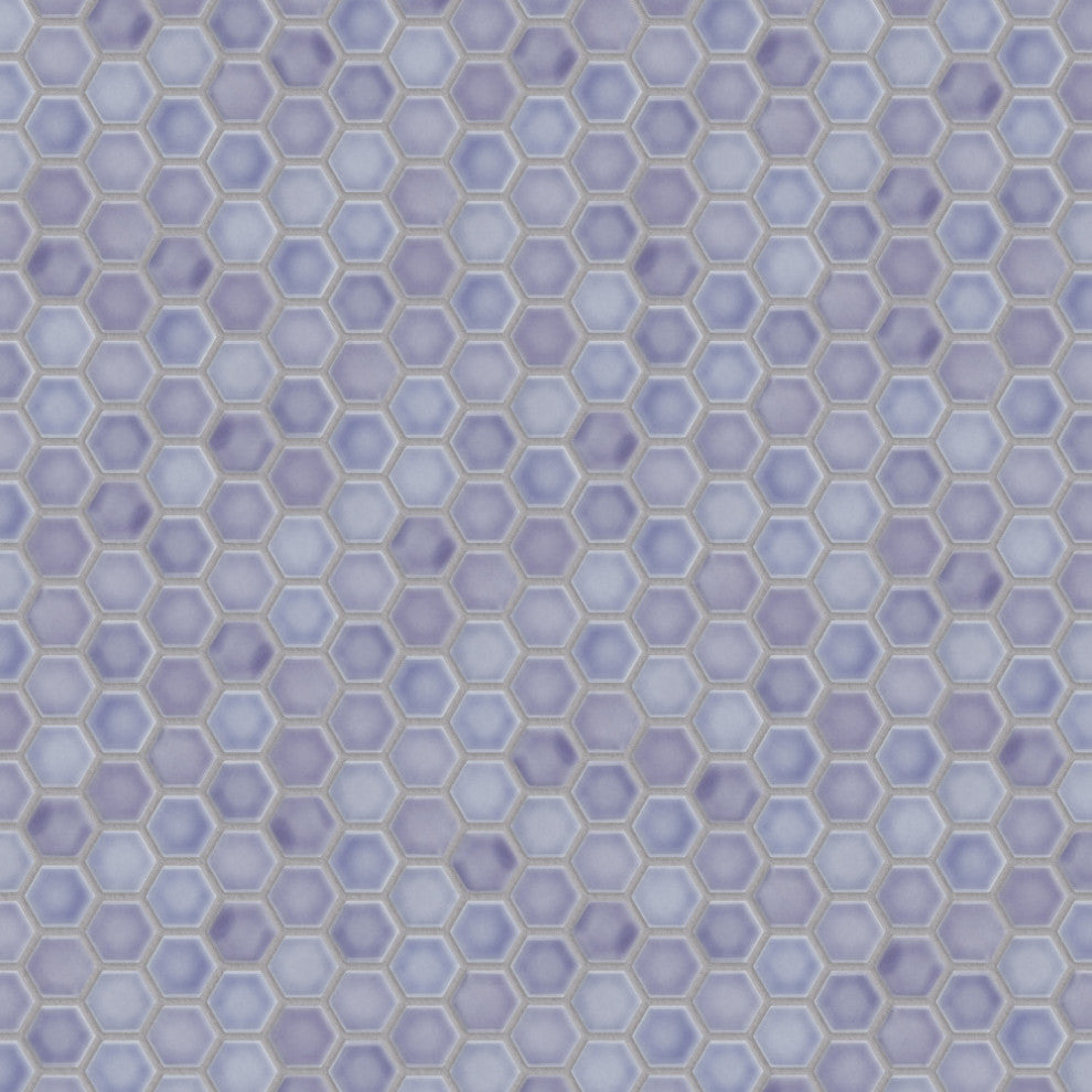 Hudson 1" Hex Lavender Porcelain Floor and Wall Tile