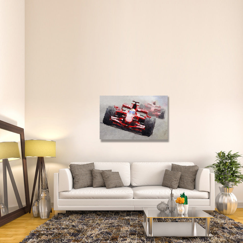 "Ferrari F1 Race Watercolor" Fine Art Print
