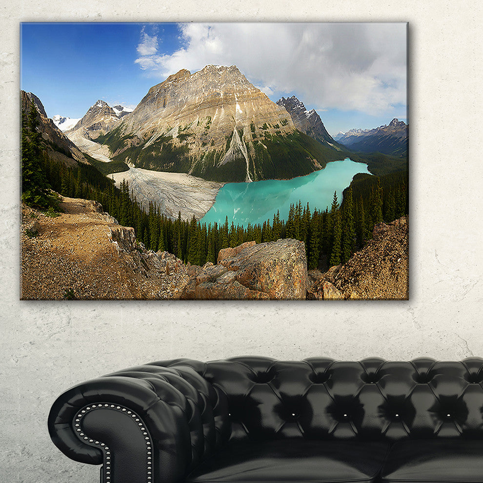 "Peyto Lake Glacial Panorama" Landscape Print Wall Artwork, 40"x20"