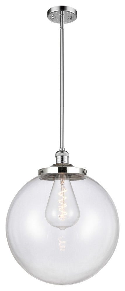 Beacon Pendant, Polished Chrome, Clear