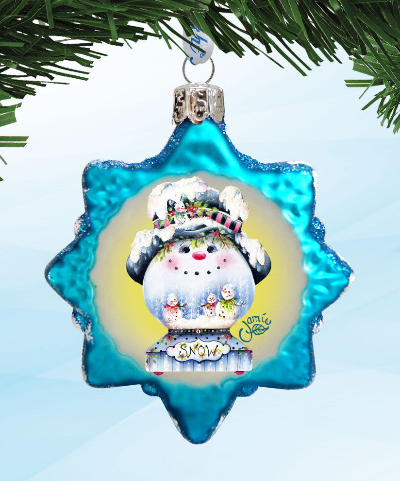 Holiday Snowman Mercury Glass Ornaments