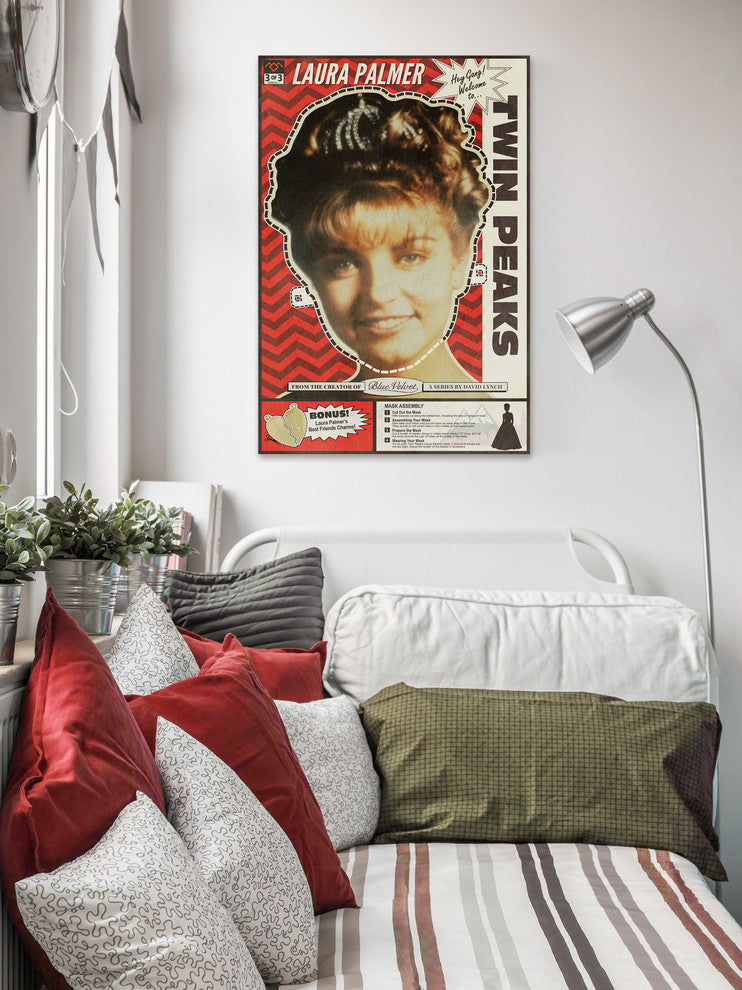 "Laura Palmer Mask" Painting Print on Wrapped Canvas, 24"x36"