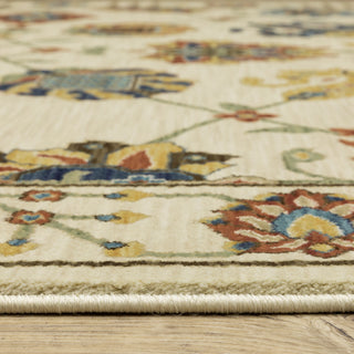Fabienne Floral Indoor Area Rug, Ivory, 2'3"x7'6"