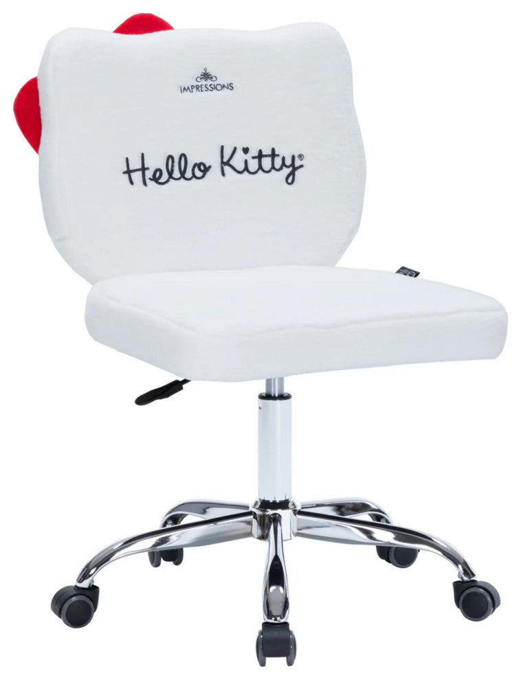 Teddy Fur Swivel Vanity Chair, Pink